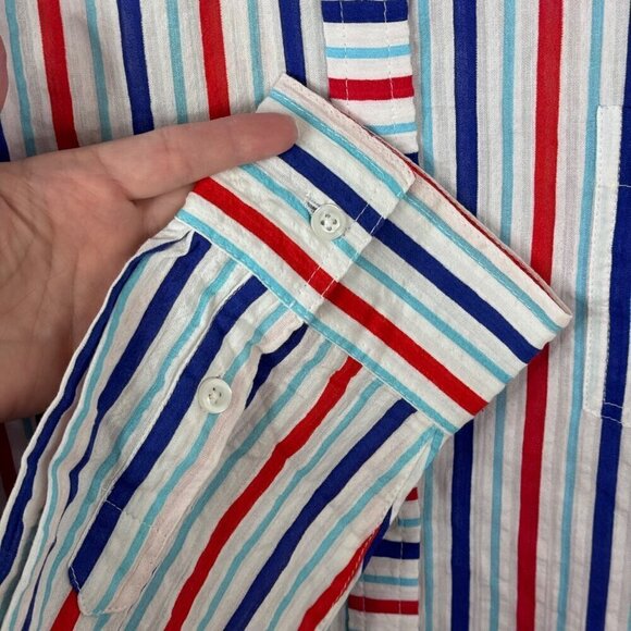 Addison Bay NEW Naples Striped Shirt Dress Cover Up Mini Button Up Multicolor XS - Picture 3 of 9